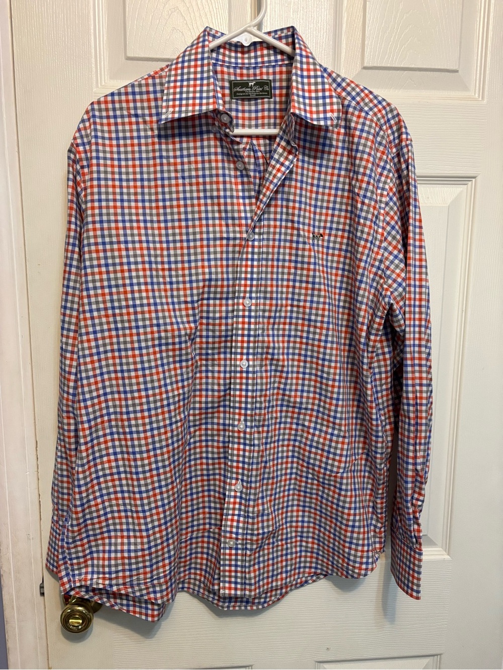 Men’s Long Sleeve Button Down Gingham Checkered Shirt - Small